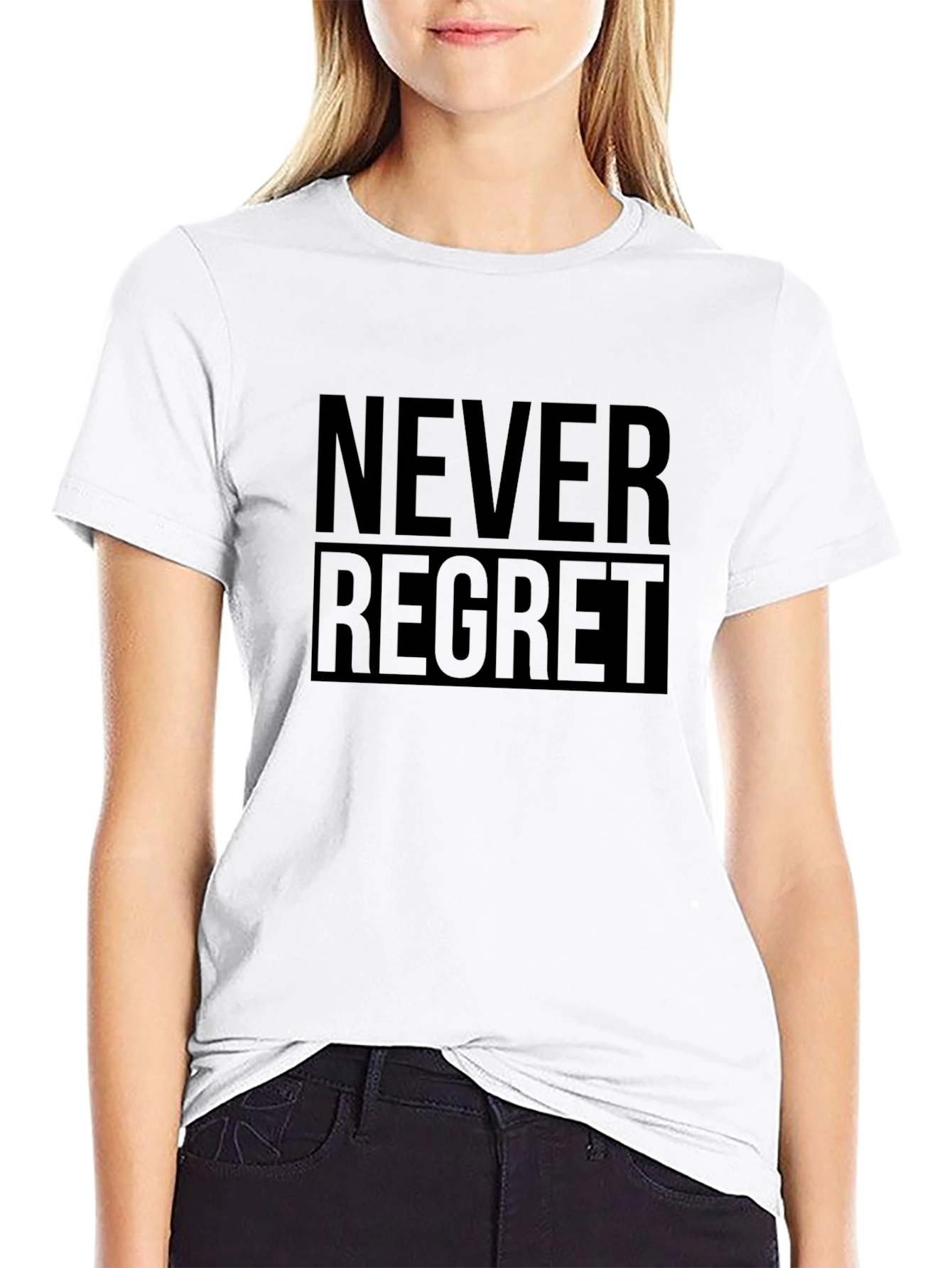 Never Regret Black T-Shirt - Inspiring Graphic Tee