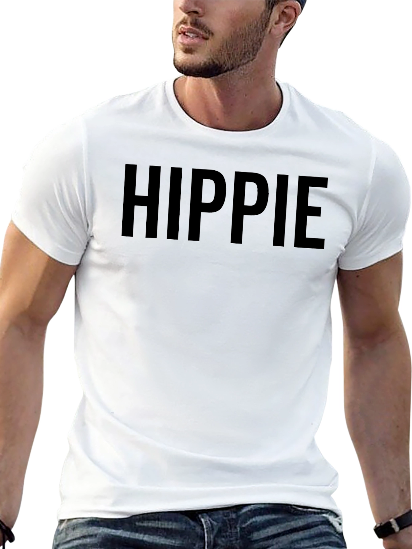 Hippie Graphic Tee - Classic Black Cotton T-Shirt