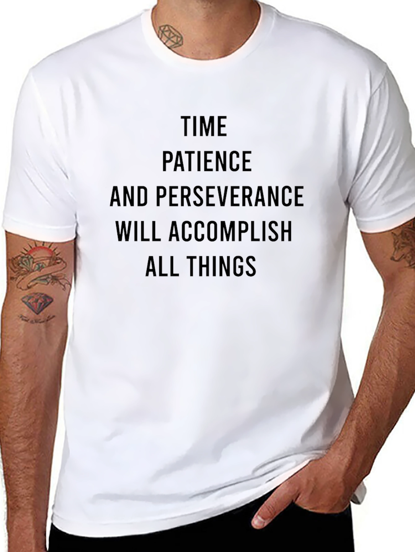 Inspirational Quote T-Shirt - Time Patience Perseverance