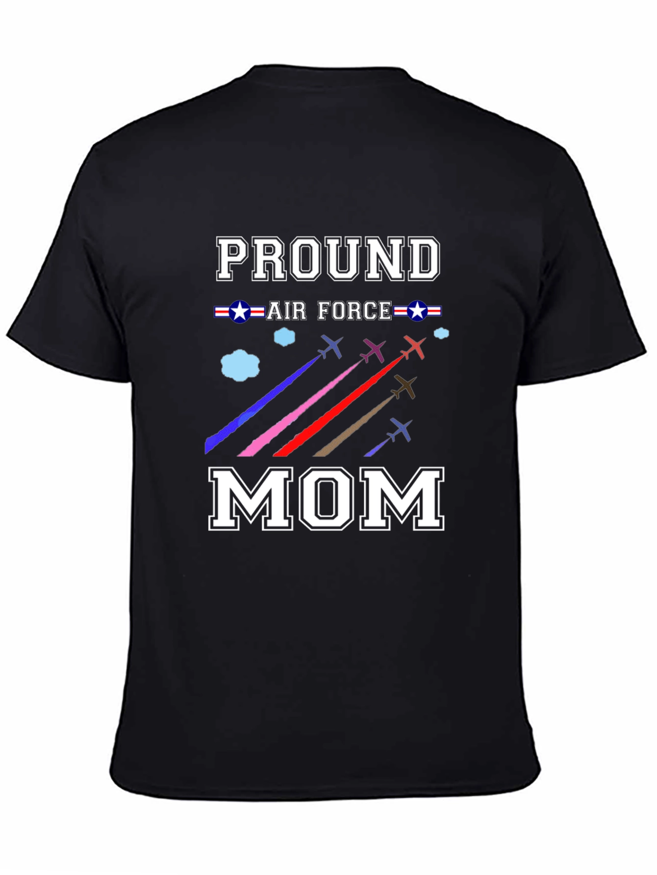 Proud Air Force Mom Black T-Shirt