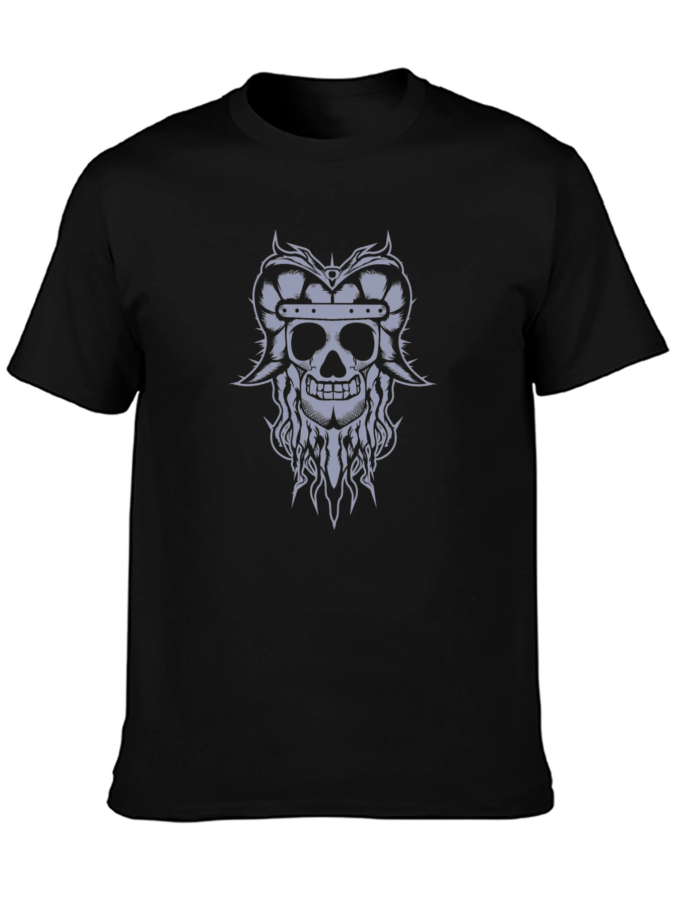 Viking Skull Graphic Tee - Black T-Shirt