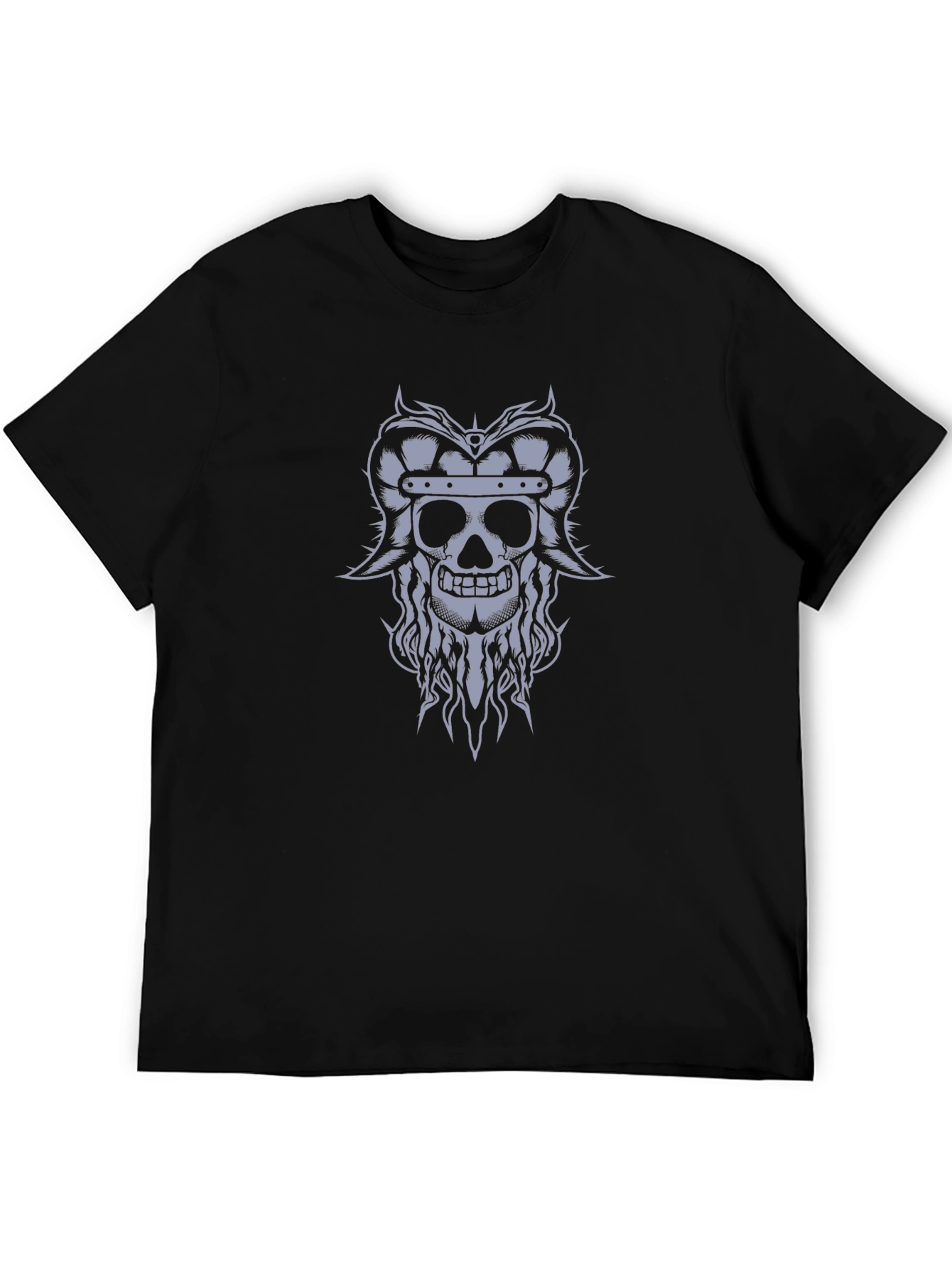 Viking Skull Graphic Tee - Black T-Shirt