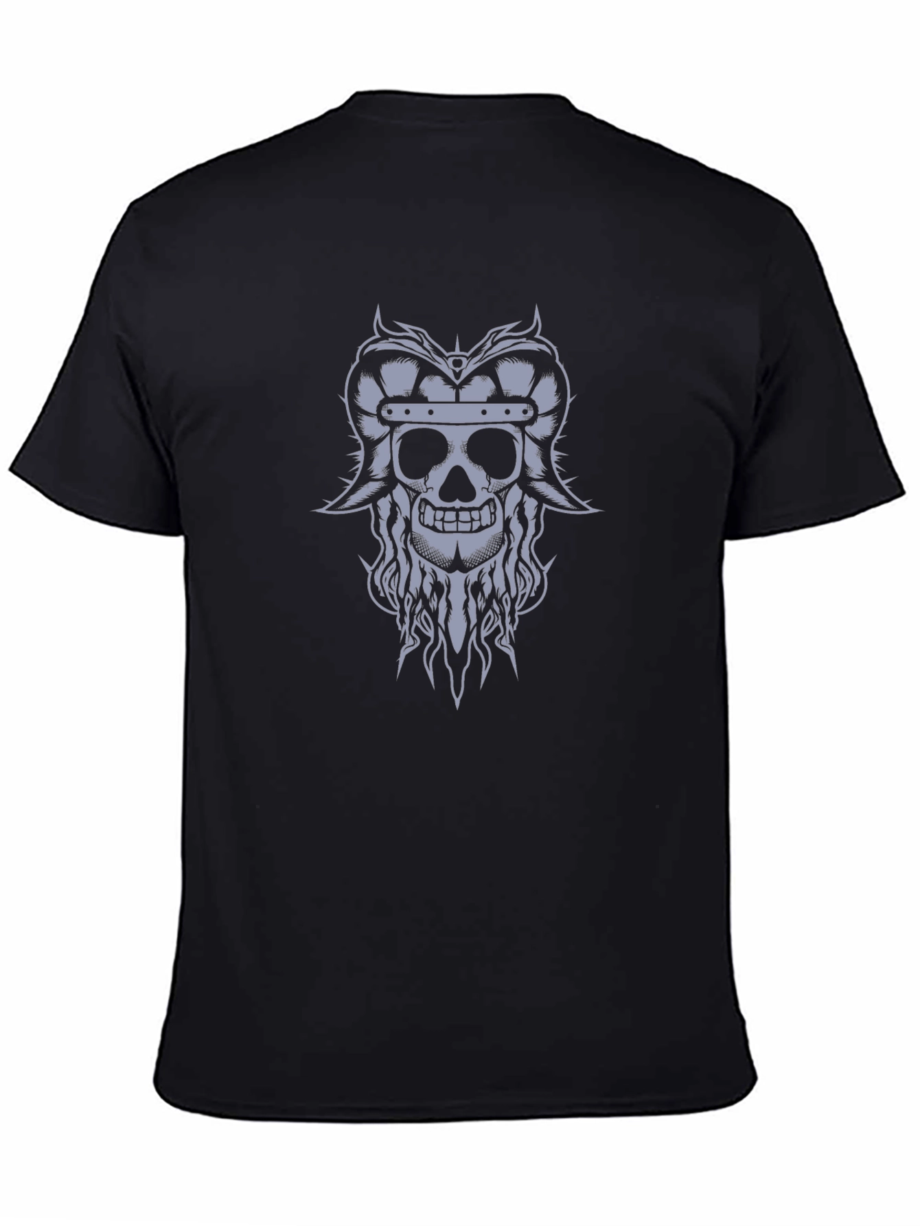 Viking Skull Graphic Tee - Black T-Shirt