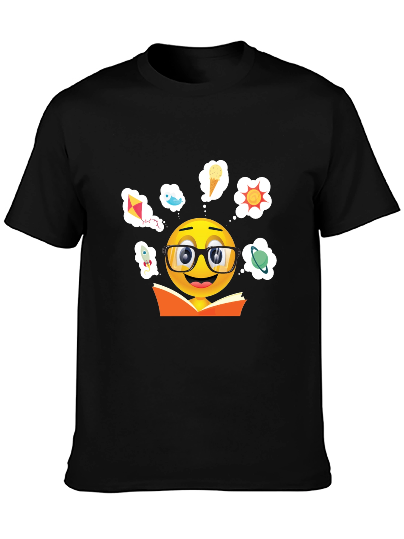 Bookworm Emoji Graphic T-Shirt