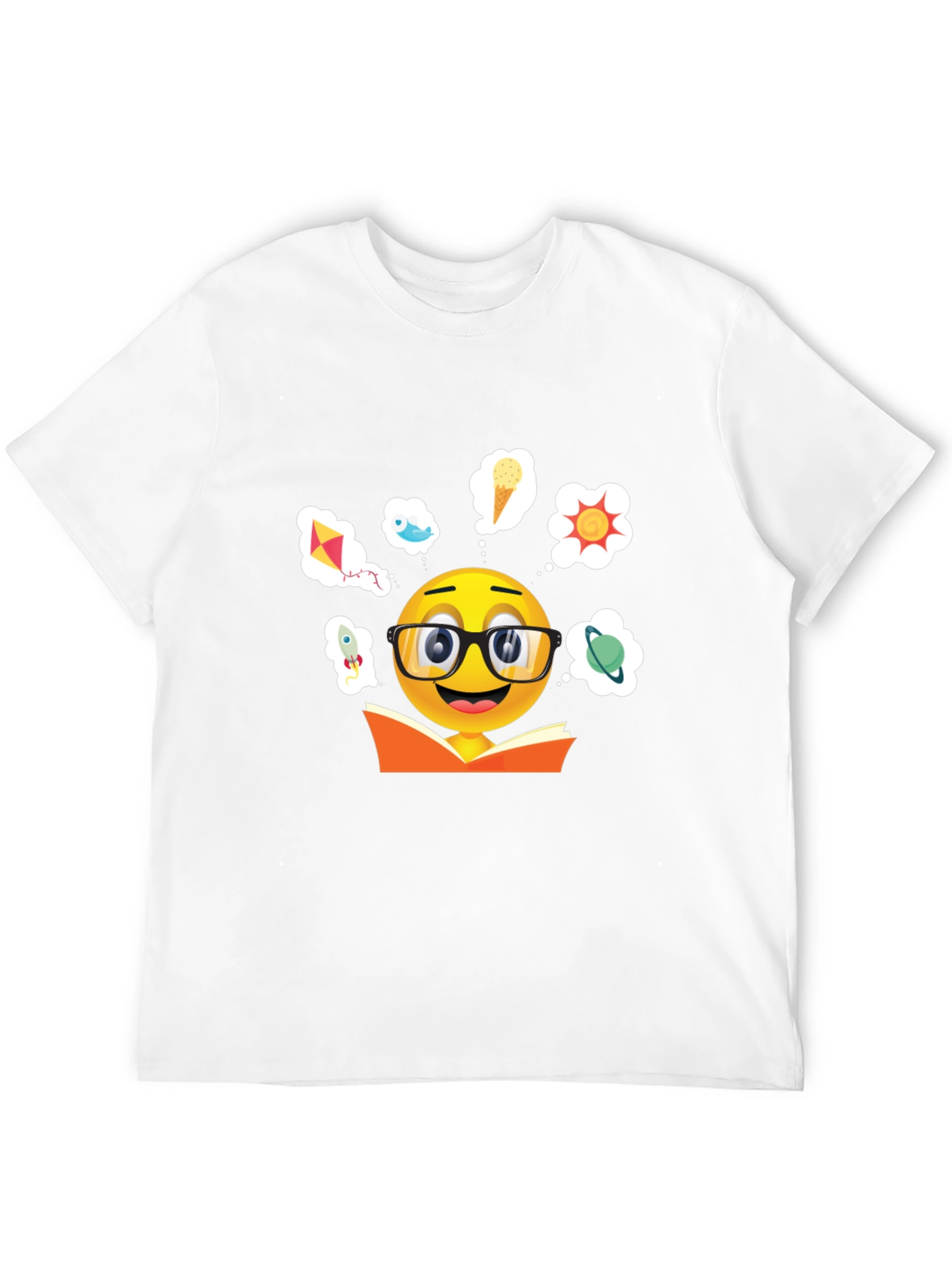 Bookworm Emoji Graphic T-Shirt