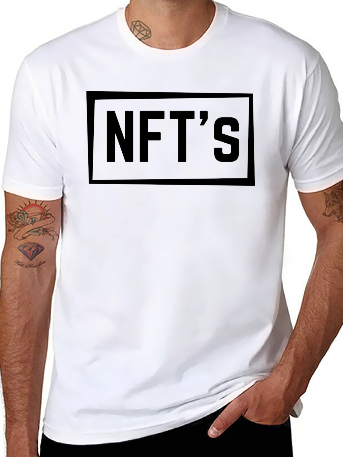Mens Black NFTs Graphic T-Shirt
