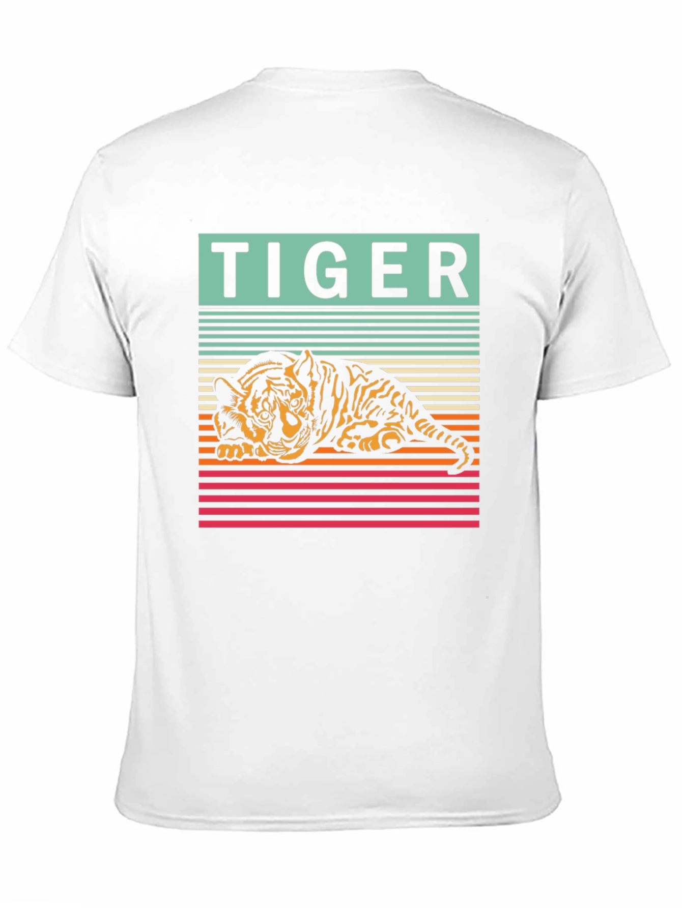 Retro Tiger Graphic Tee - Cool Striped Design