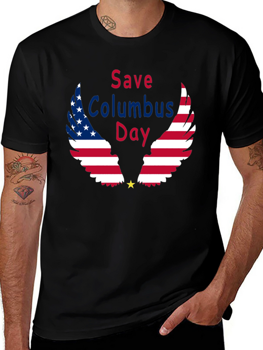 Save Columbus Day T-Shirt Patriotic American Flag
