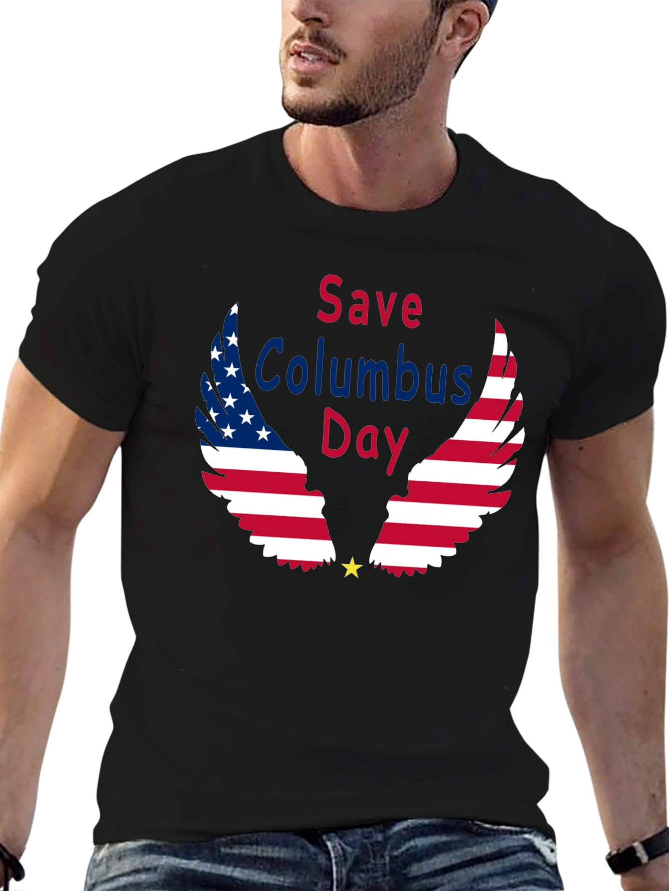 Save Columbus Day T-Shirt Patriotic American Flag