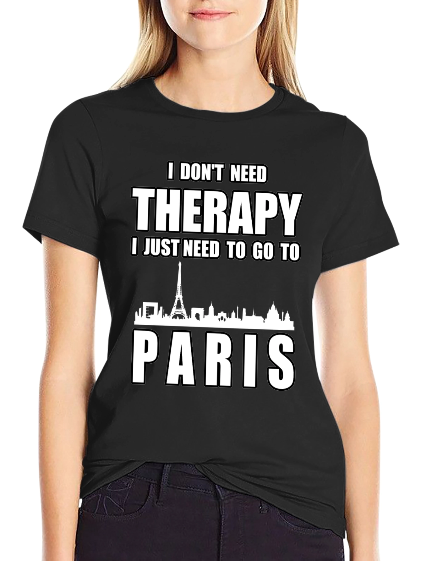 Therapy Paris T-Shirt Black Cotton