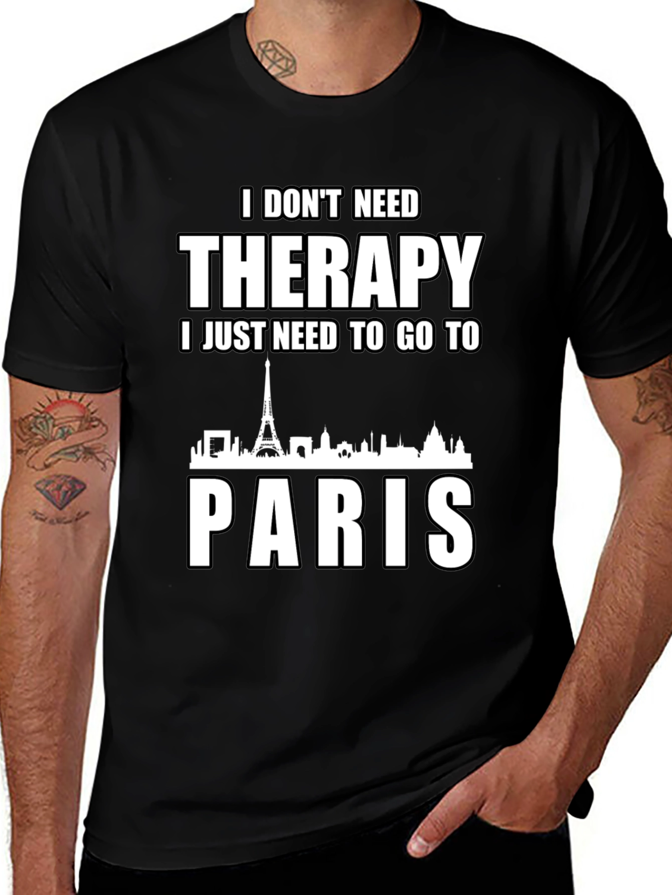 Therapy Paris T-Shirt Black Cotton