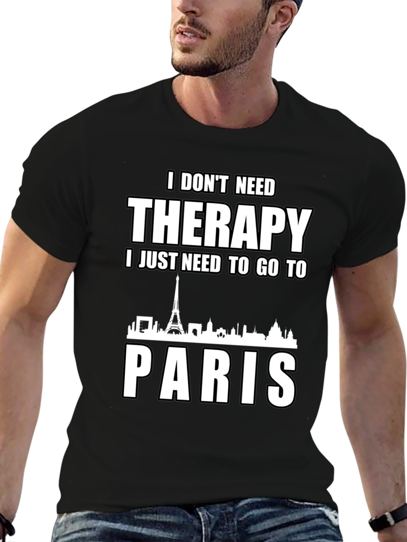 Therapy Paris T-Shirt Black Cotton