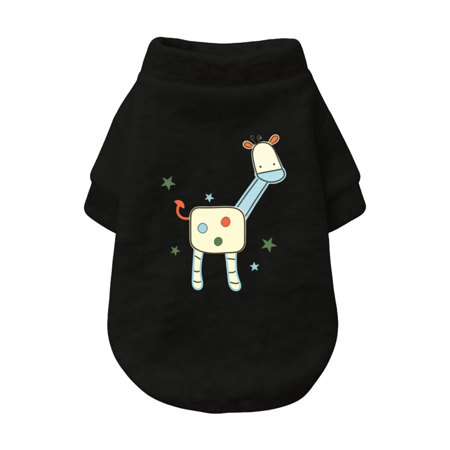 Cartoon Giraffe Star Cute Soft White Pet Casual Cardigan Sweater