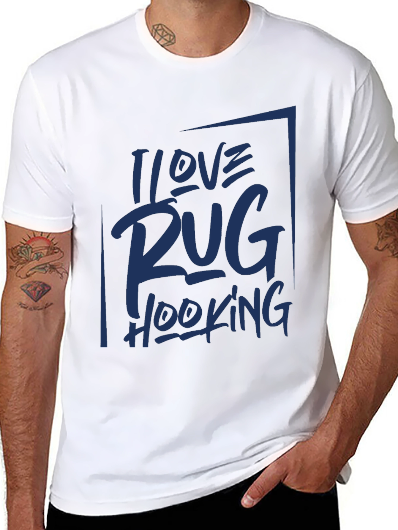 I Love Rug Hooking Graphic Tee - Black