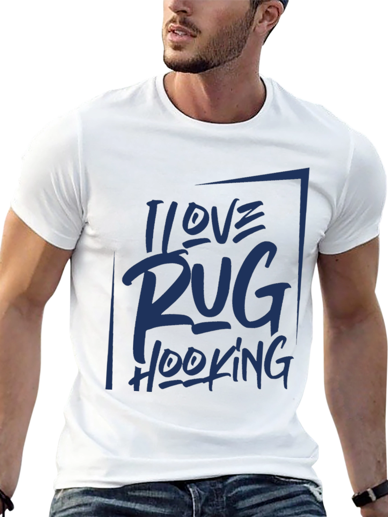 I Love Rug Hooking Graphic Tee - Black