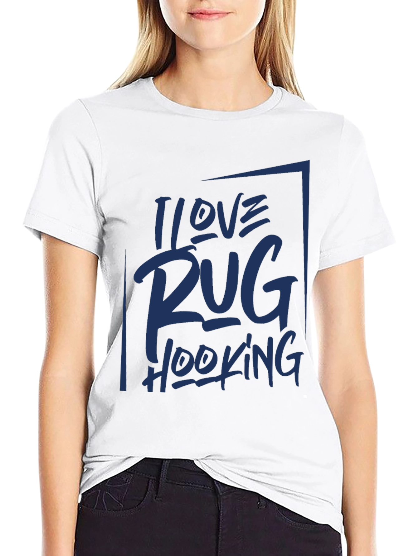 I Love Rug Hooking Graphic Tee - Black