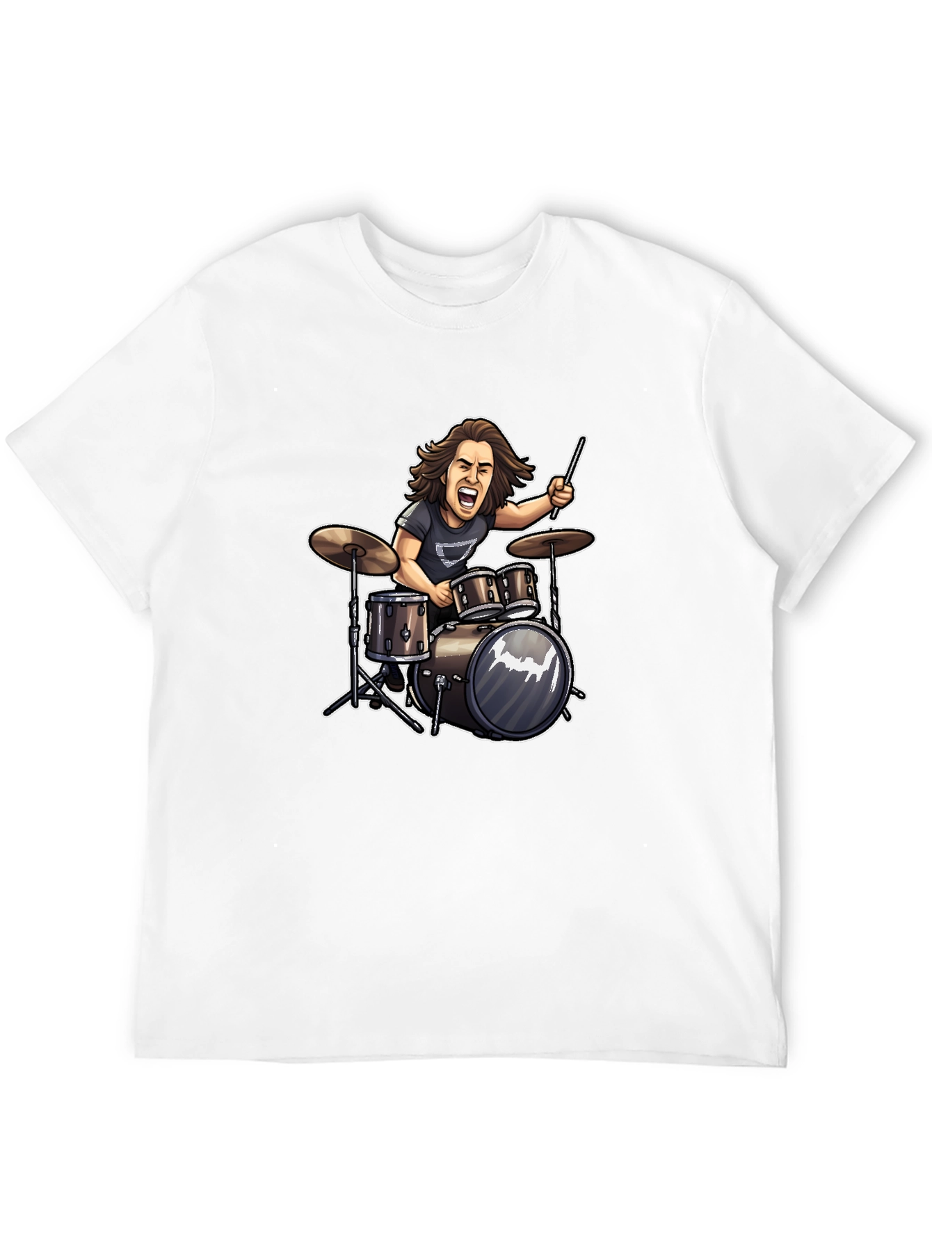 Drummer Cartoon Graphic T-Shirt