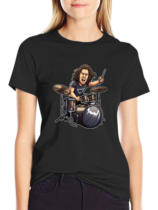 Drummer Cartoon Graphic T-Shirt