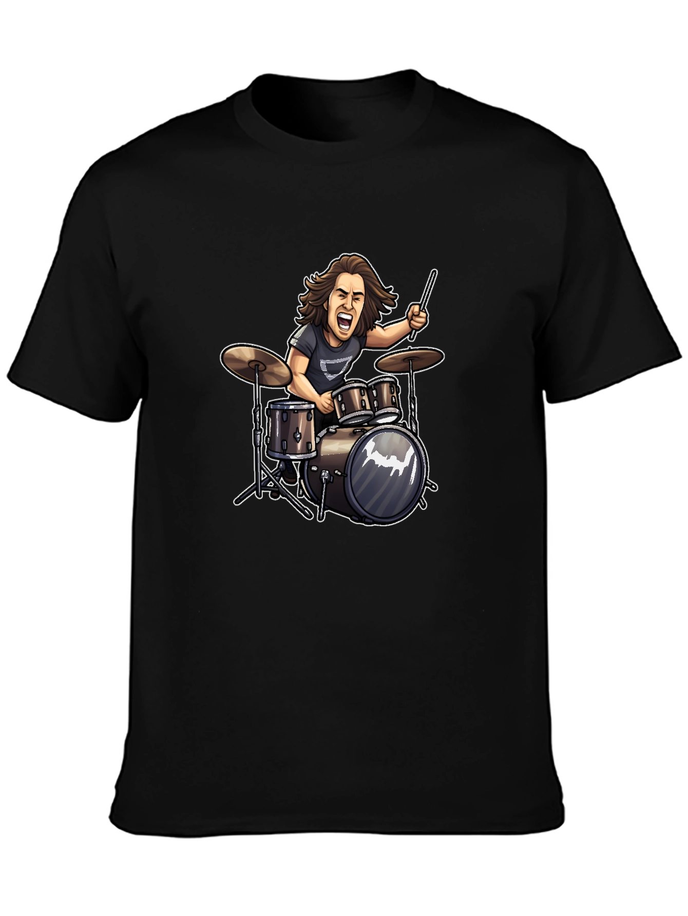 Drummer Cartoon Graphic T-Shirt