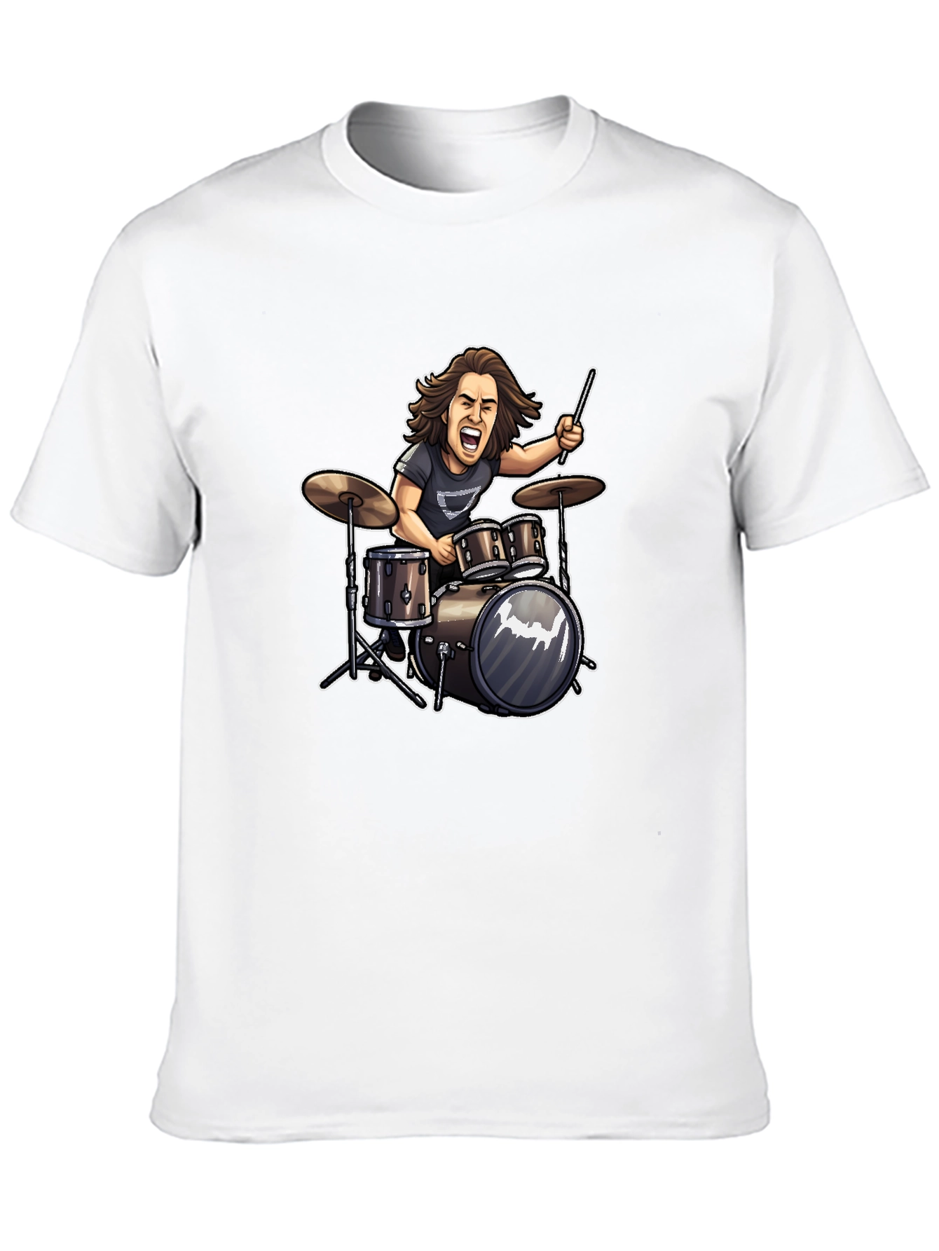 Drummer Cartoon Graphic T-Shirt