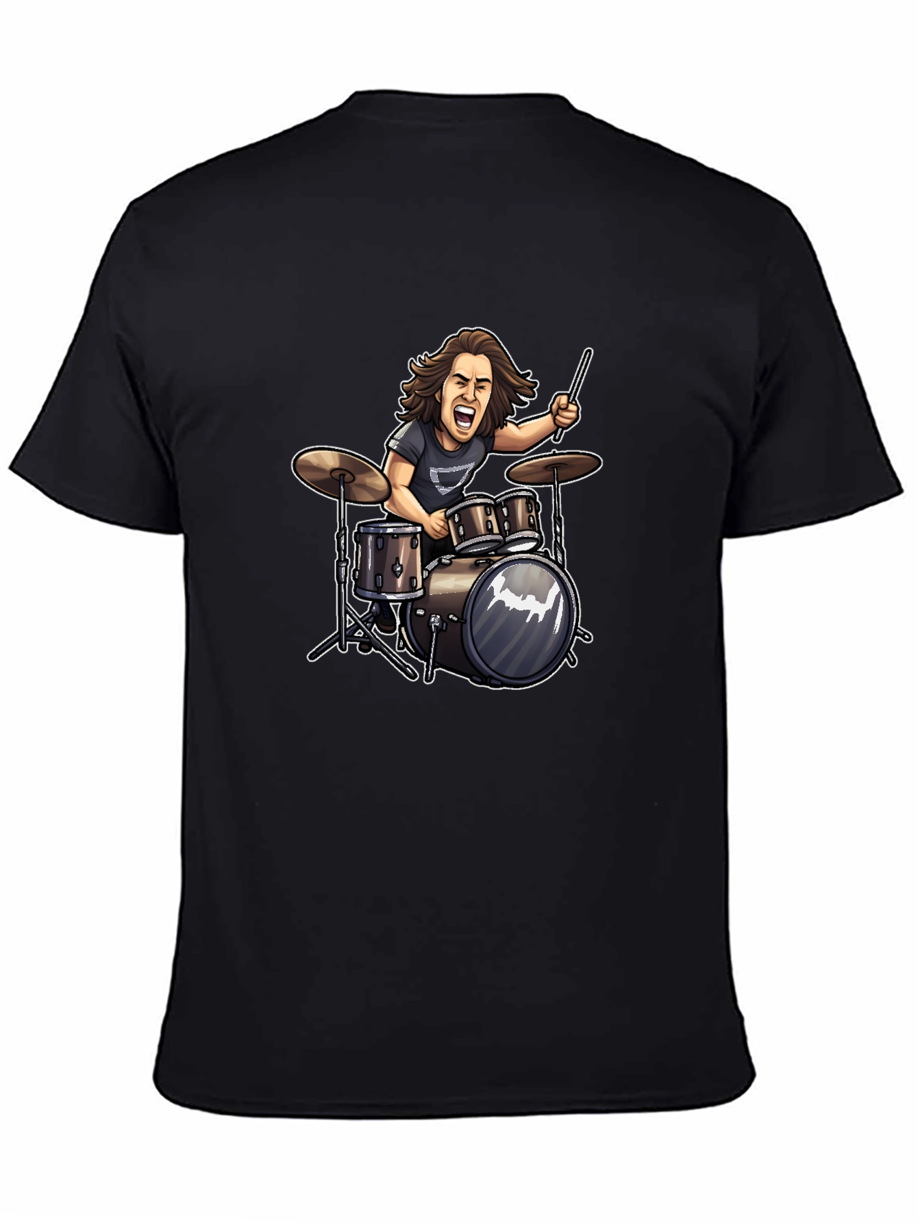 Drummer Cartoon Graphic T-Shirt