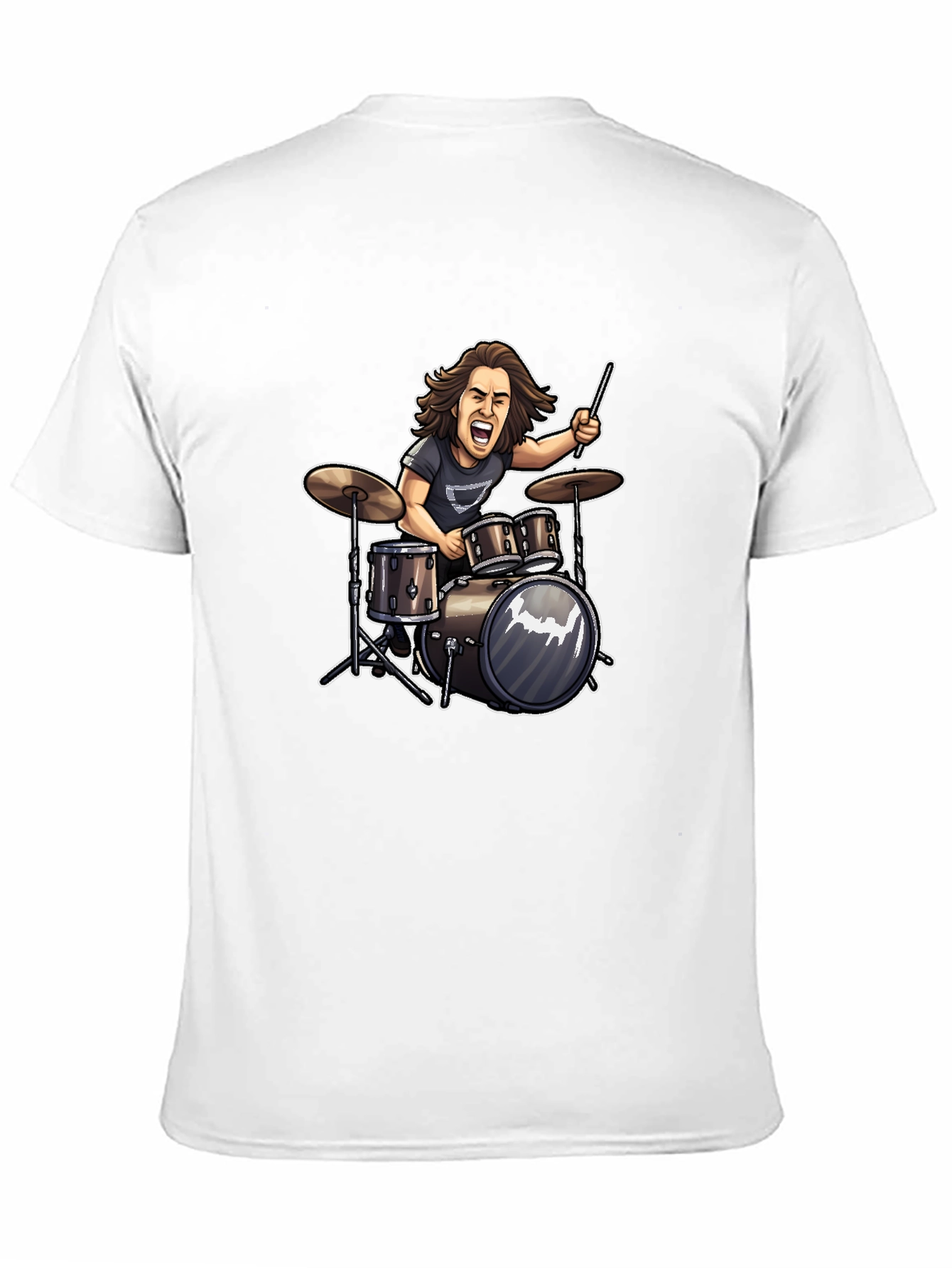 Drummer Cartoon Graphic T-Shirt