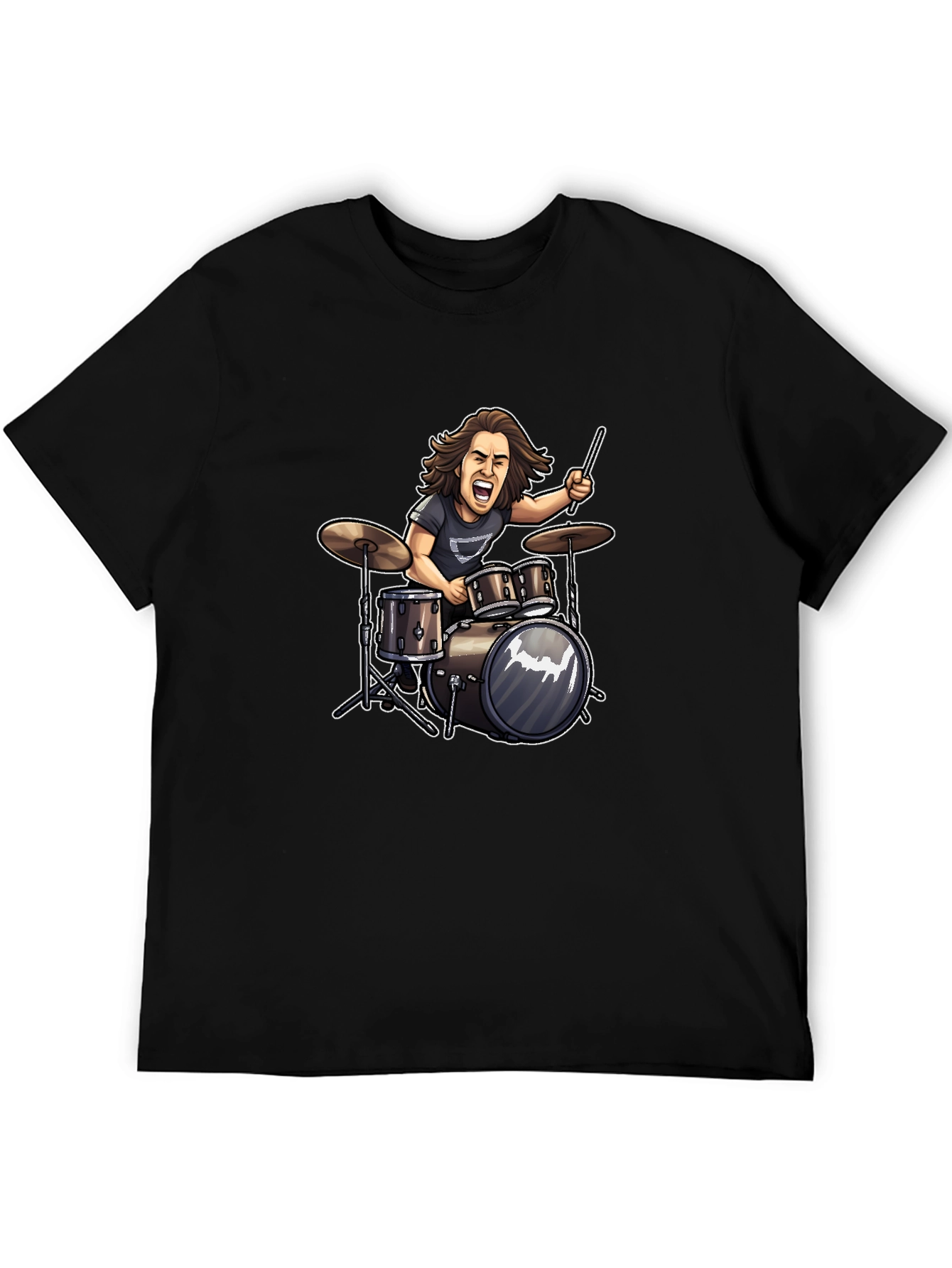 Drummer Cartoon Graphic T-Shirt