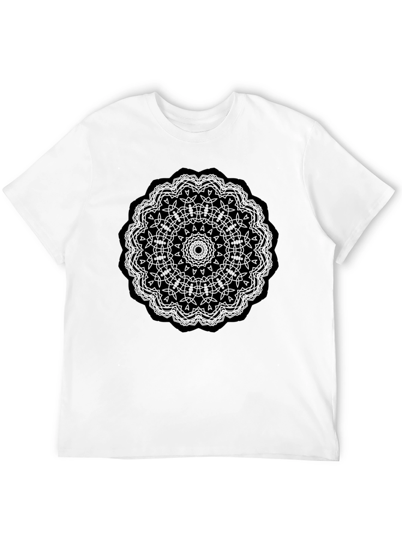 Mandala Print Black T-Shirt