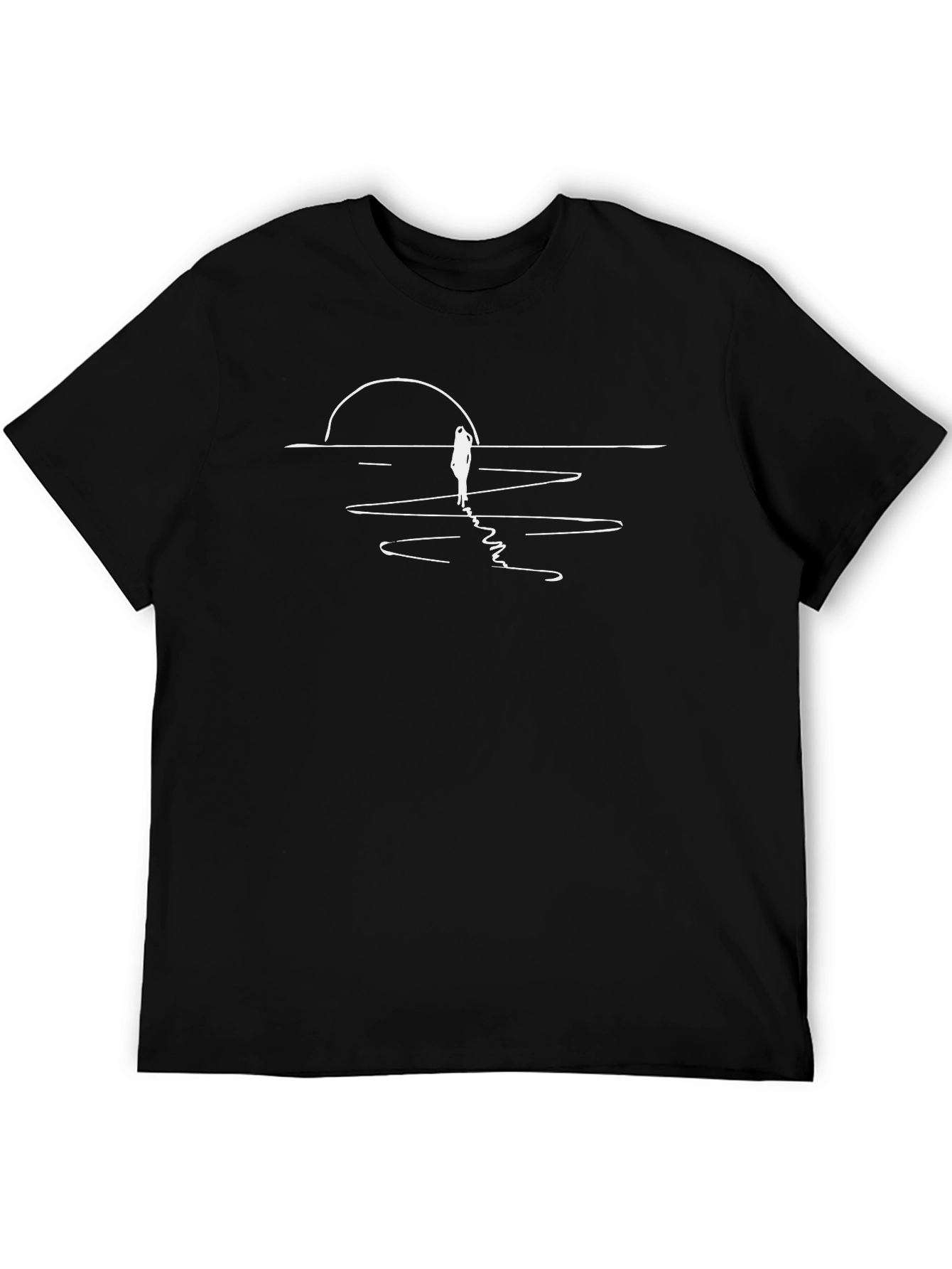 Sunset Silhouette Graphic Black T-Shirt