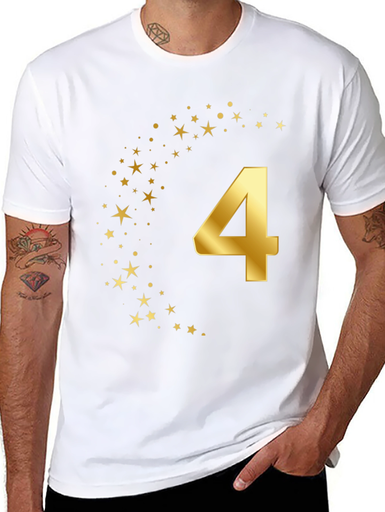 Golden Number Four Starry Tee