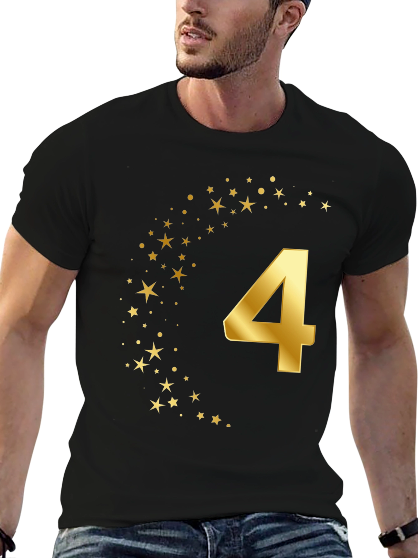 Golden Number Four Starry Tee