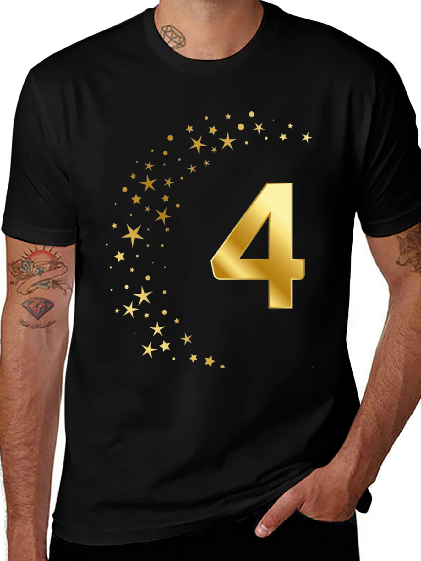 Golden Number Four Starry Tee