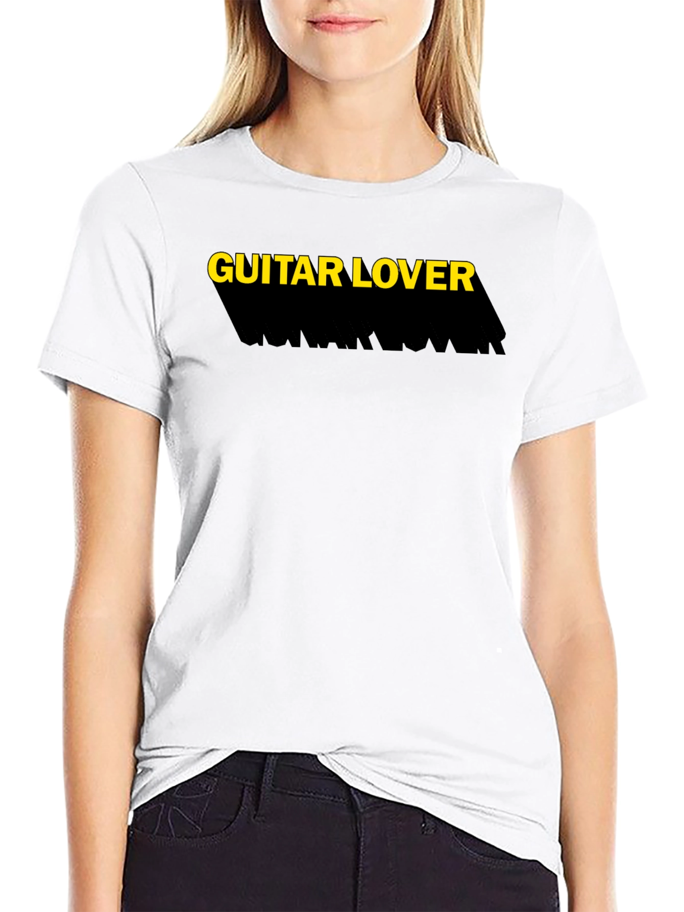 Guitar Lover Black T-Shirt Casual Tee