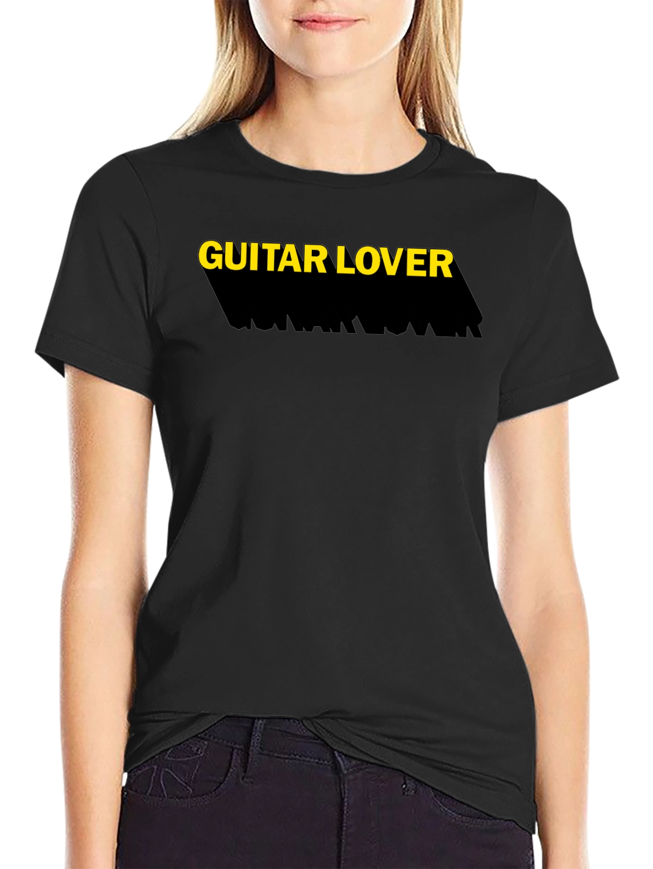 Guitar Lover Black T-Shirt Casual Tee