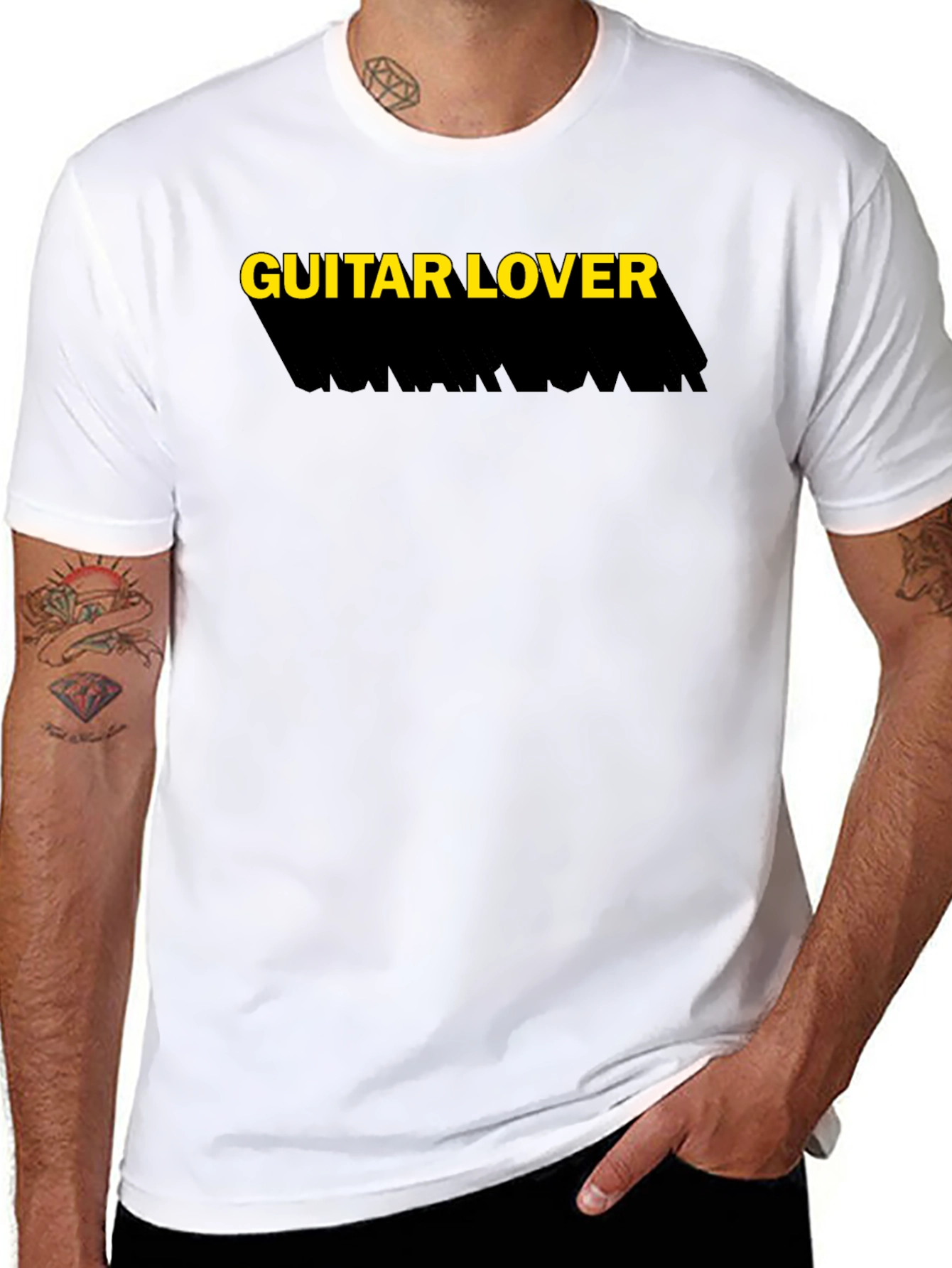 Guitar Lover Black T-Shirt Casual Tee