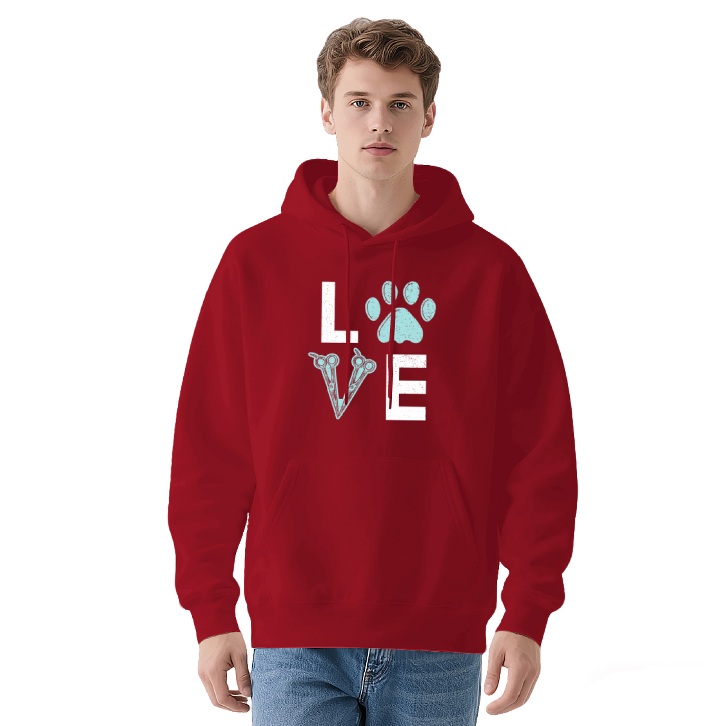 Love Dog Groomer Paw Print Unisex Hoodie, Fluffy Comfort Pet Lover Top