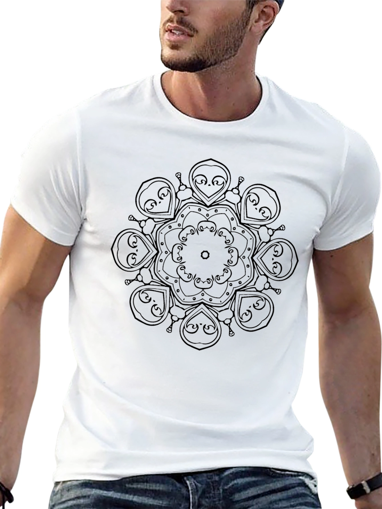Black Mandala Graphic Tee - Stylish and Comfortable