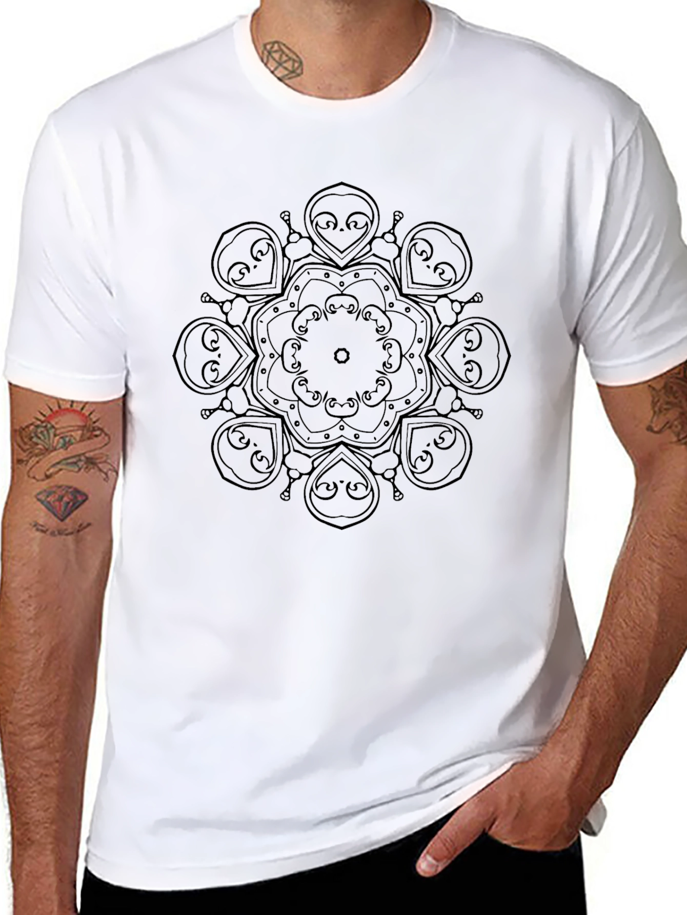 Black Mandala Graphic Tee - Stylish and Comfortable