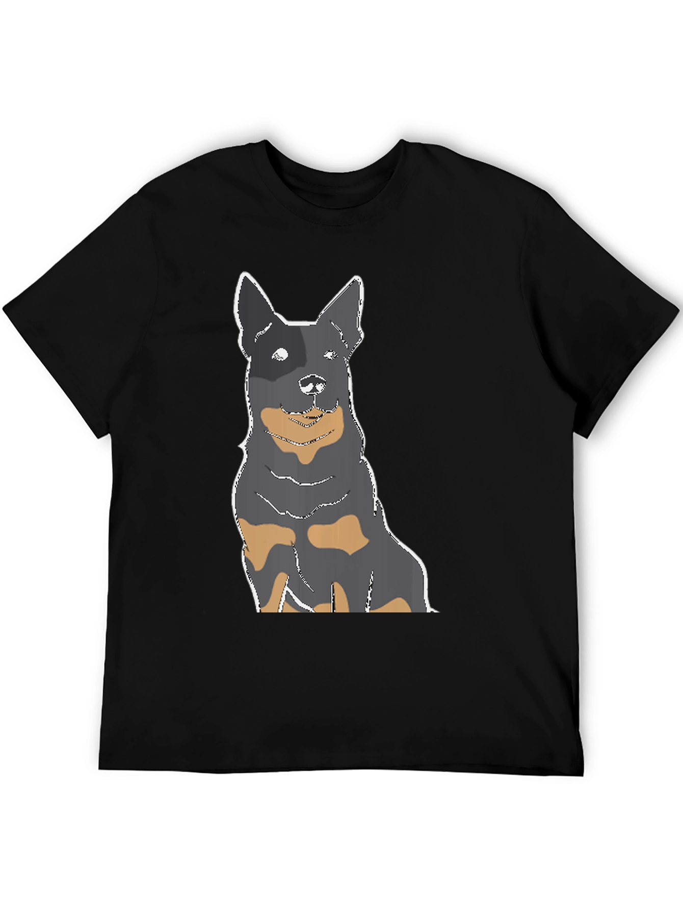 Dog Graphic T-Shirt - Black Casual Tee
