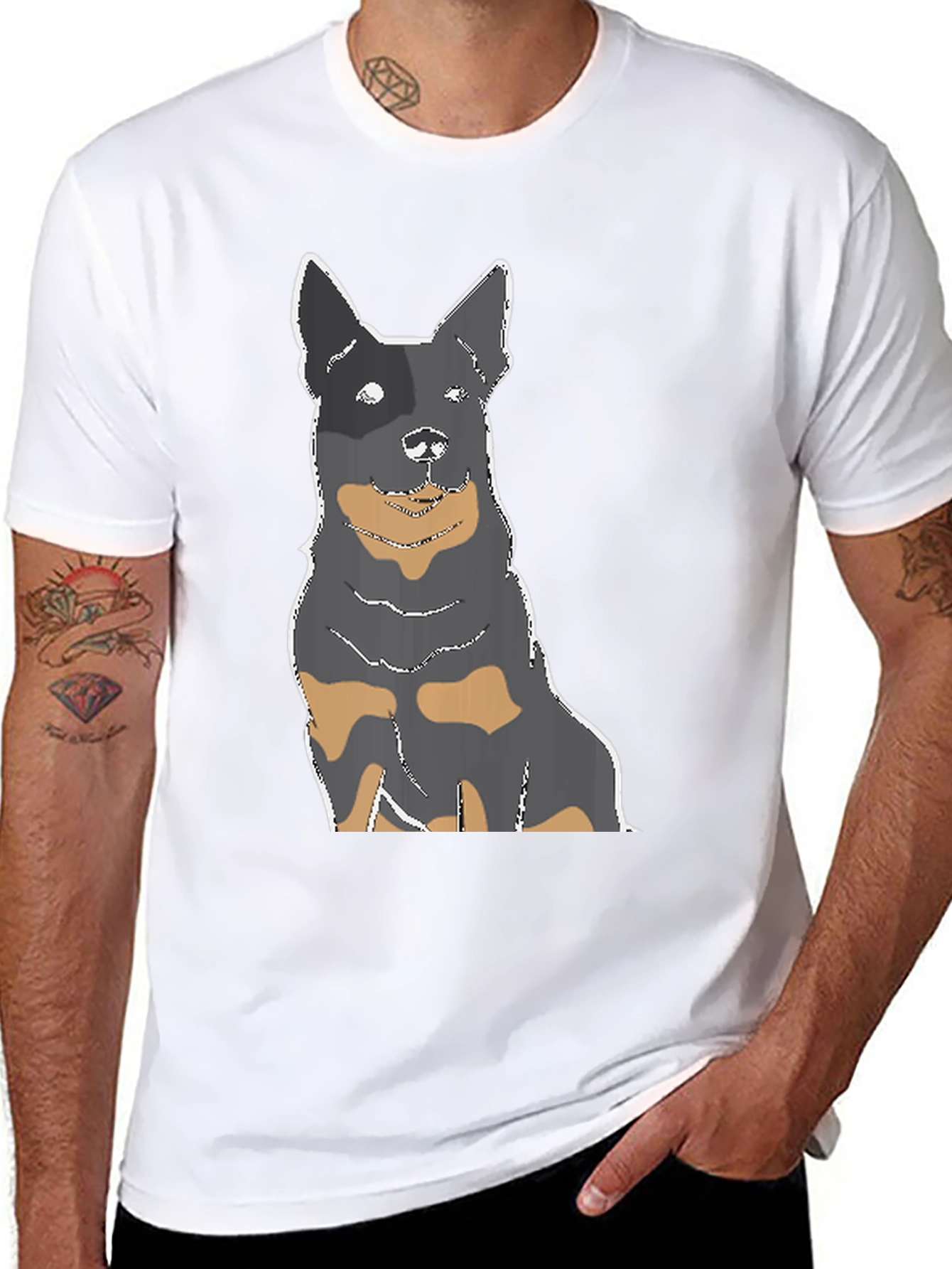 Dog Graphic T-Shirt - Black Casual Tee