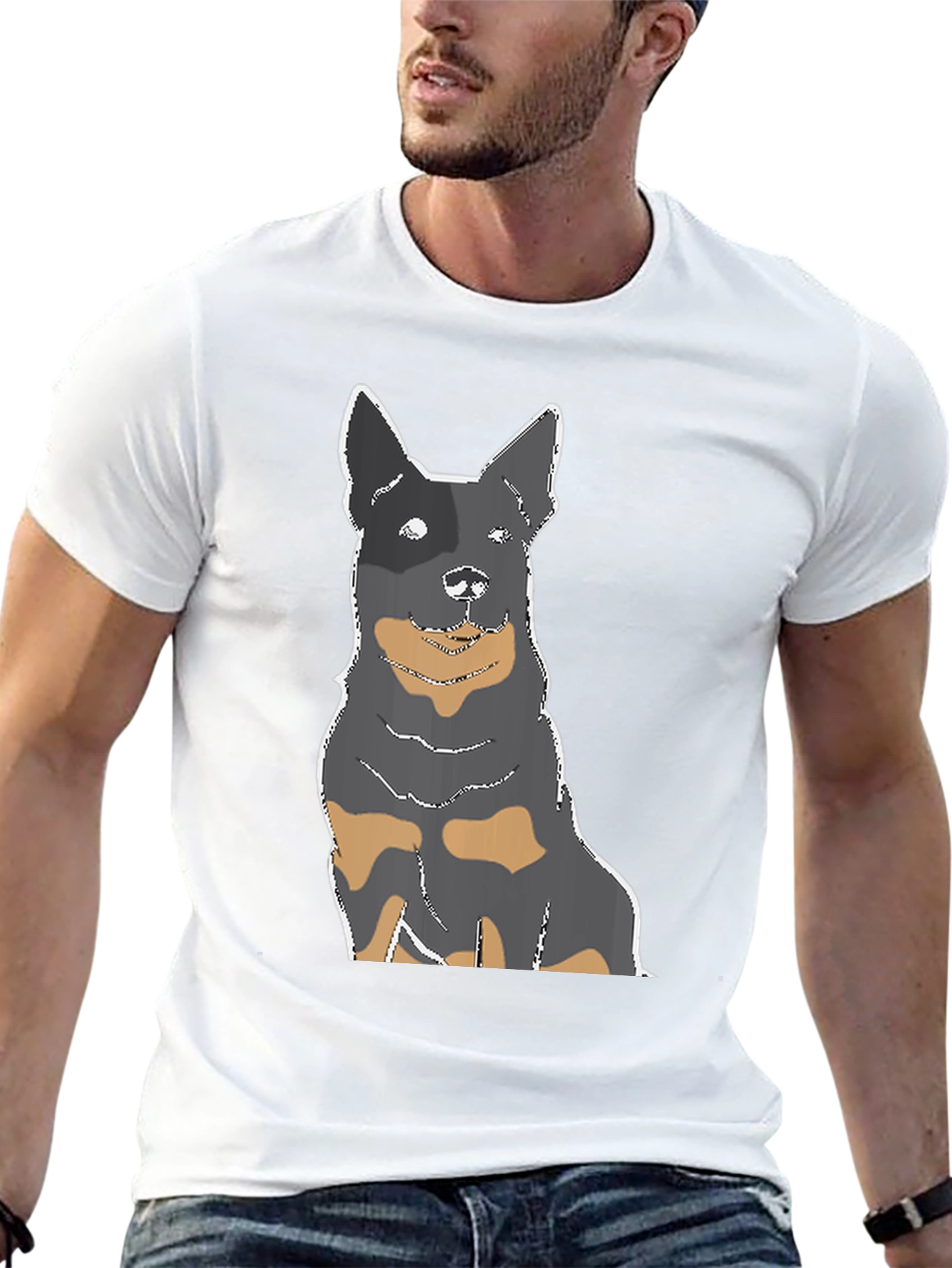 Dog Graphic T-Shirt - Black Casual Tee