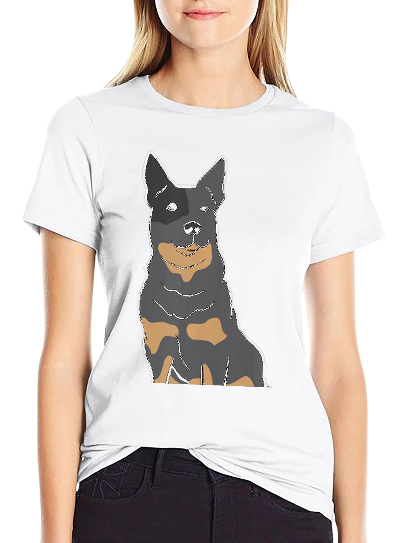 Dog Graphic T-Shirt - Black Casual Tee