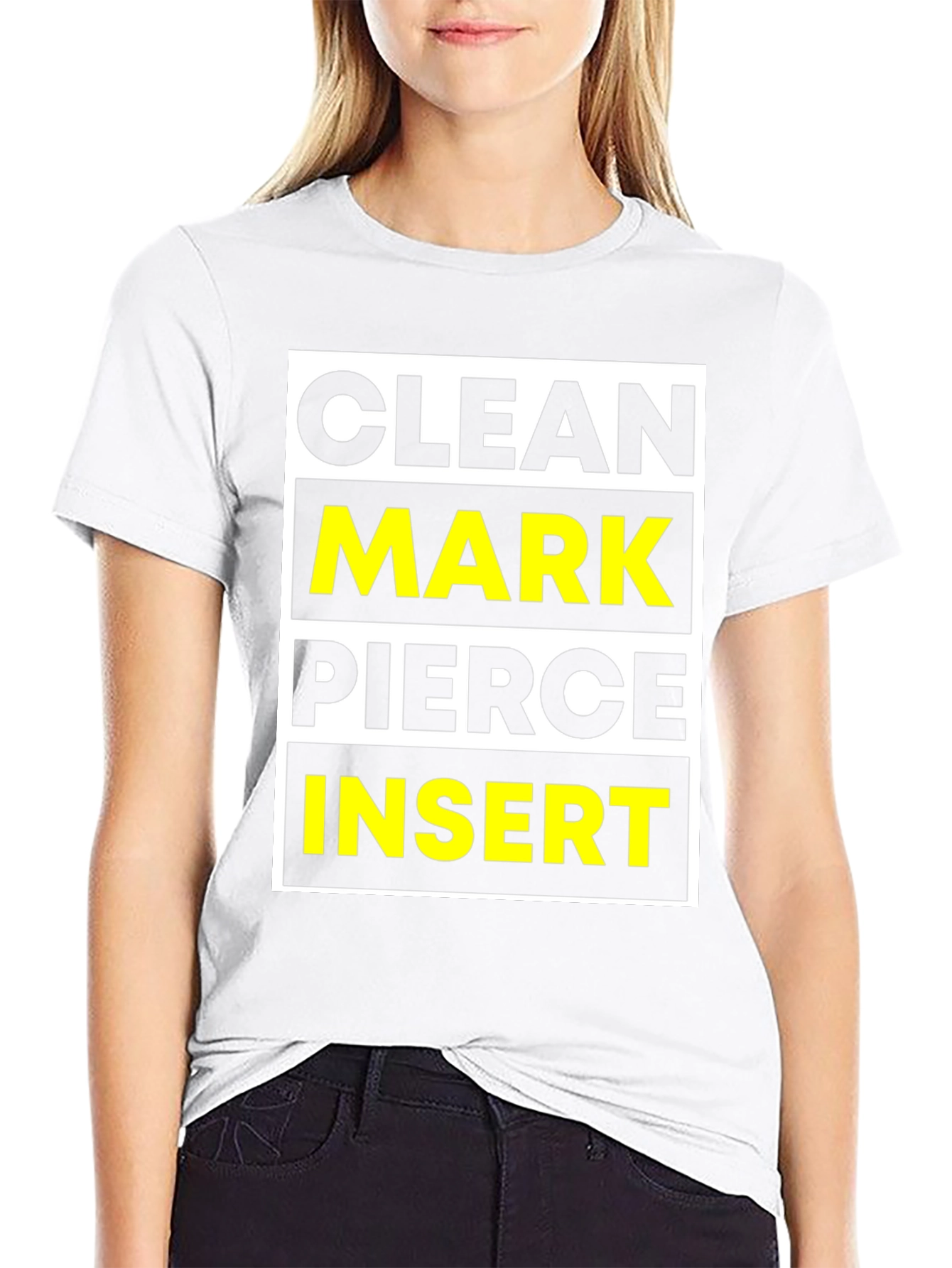 Clean Mark Pierce Insert Graphic Tee - Black