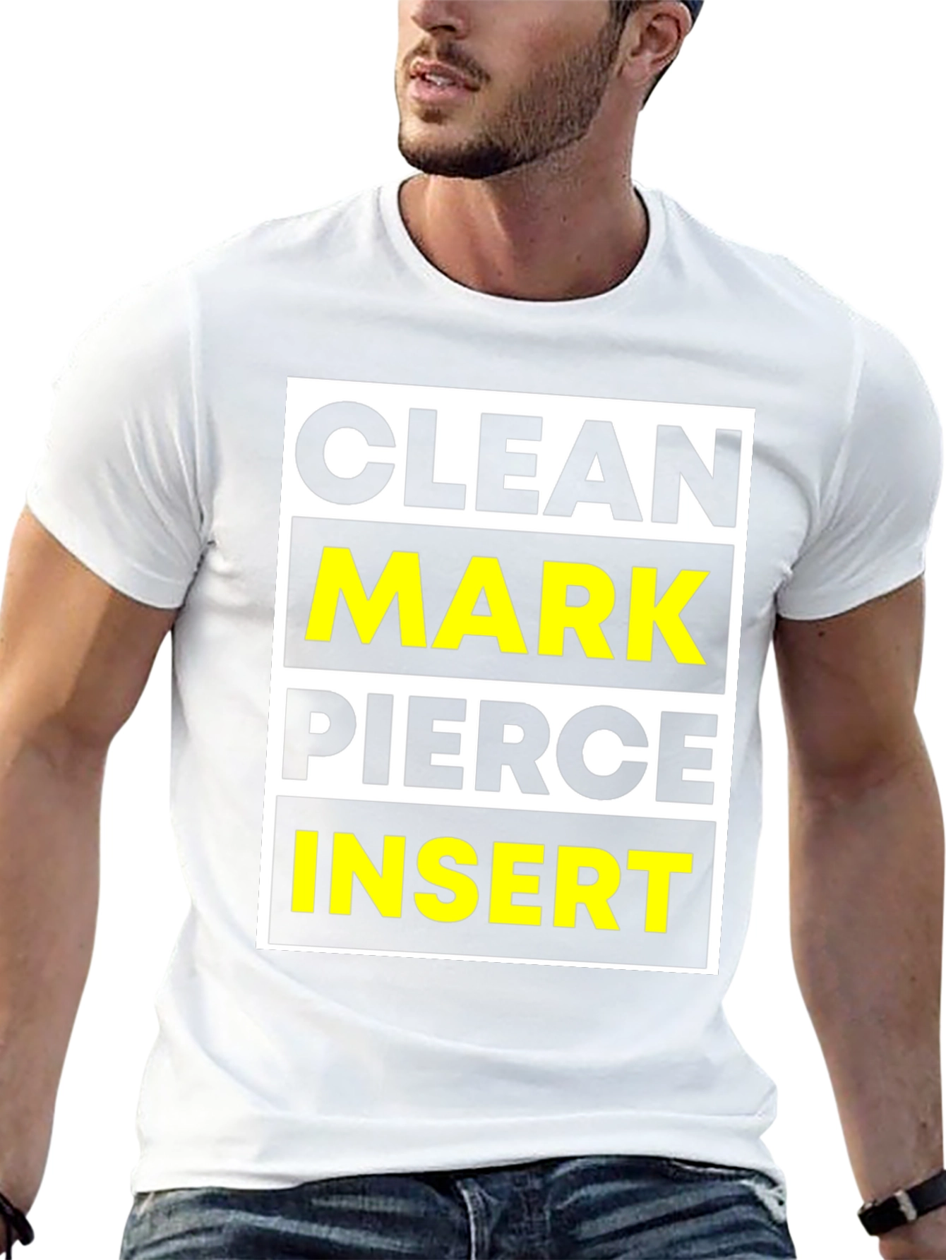 Clean Mark Pierce Insert Graphic Tee - Black