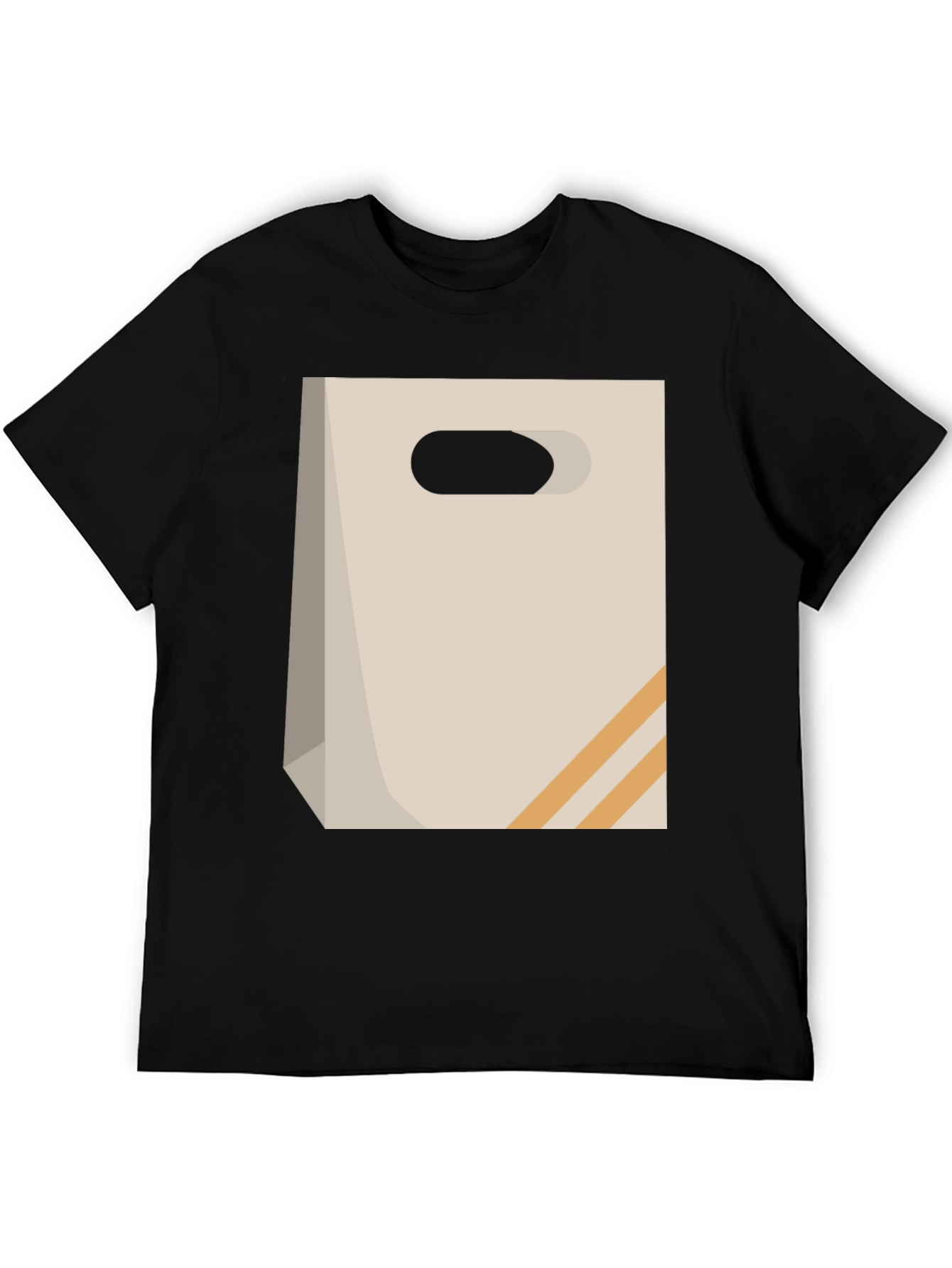 Novelty Paper Bag Graphic T-Shirt - Casual Comfort
