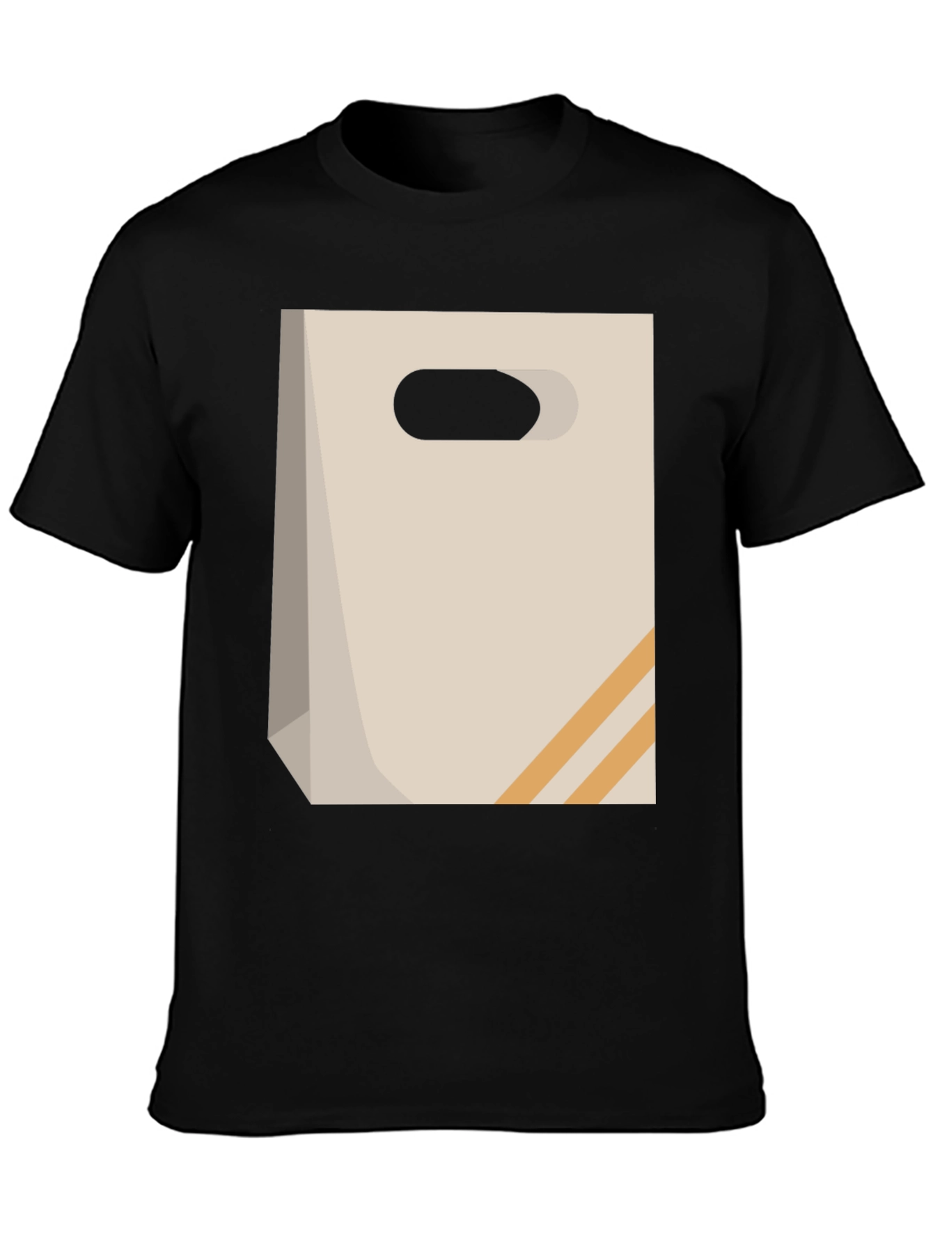 Novelty Paper Bag Graphic T-Shirt - Casual Comfort