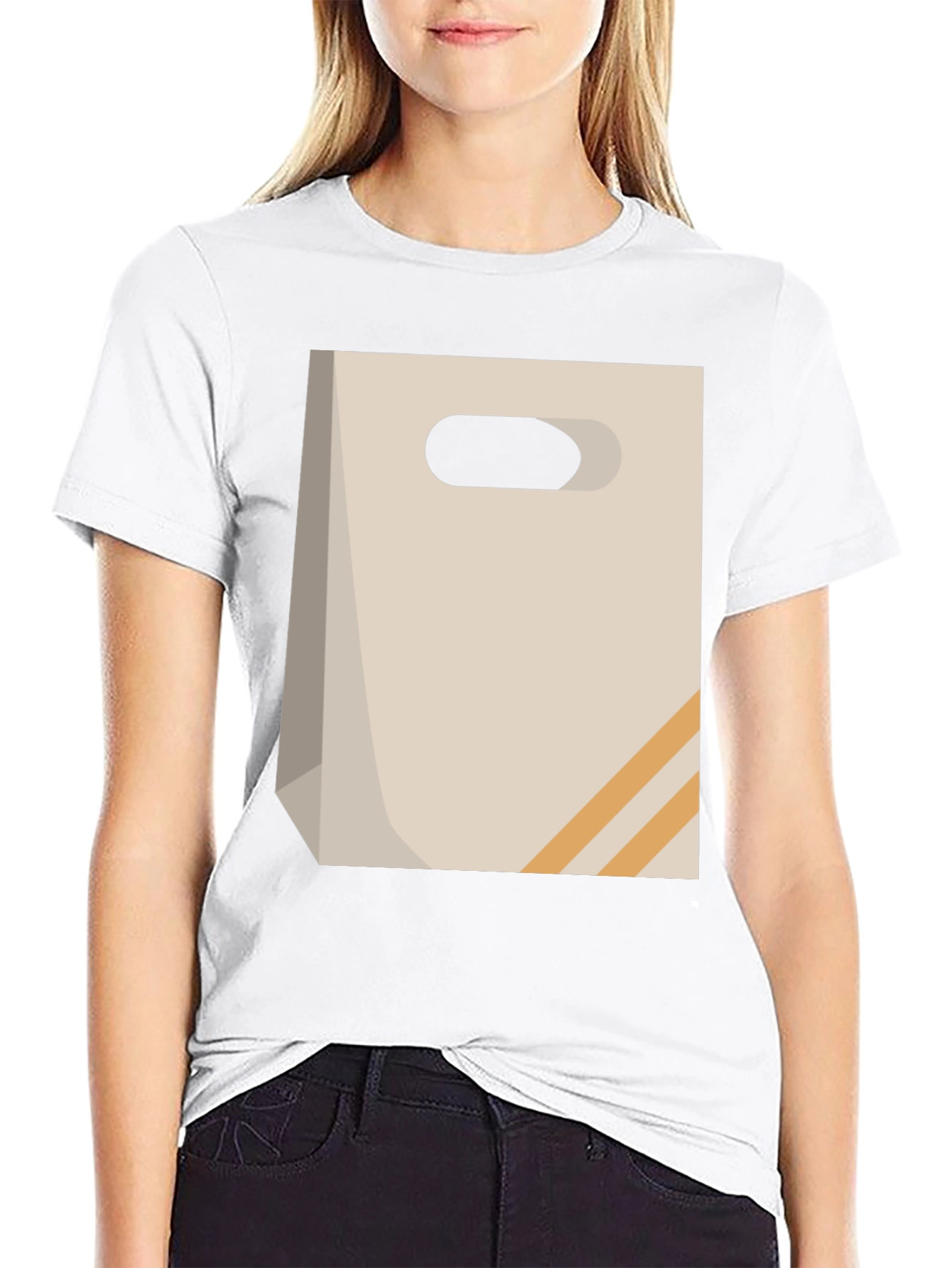 Novelty Paper Bag Graphic T-Shirt - Casual Comfort