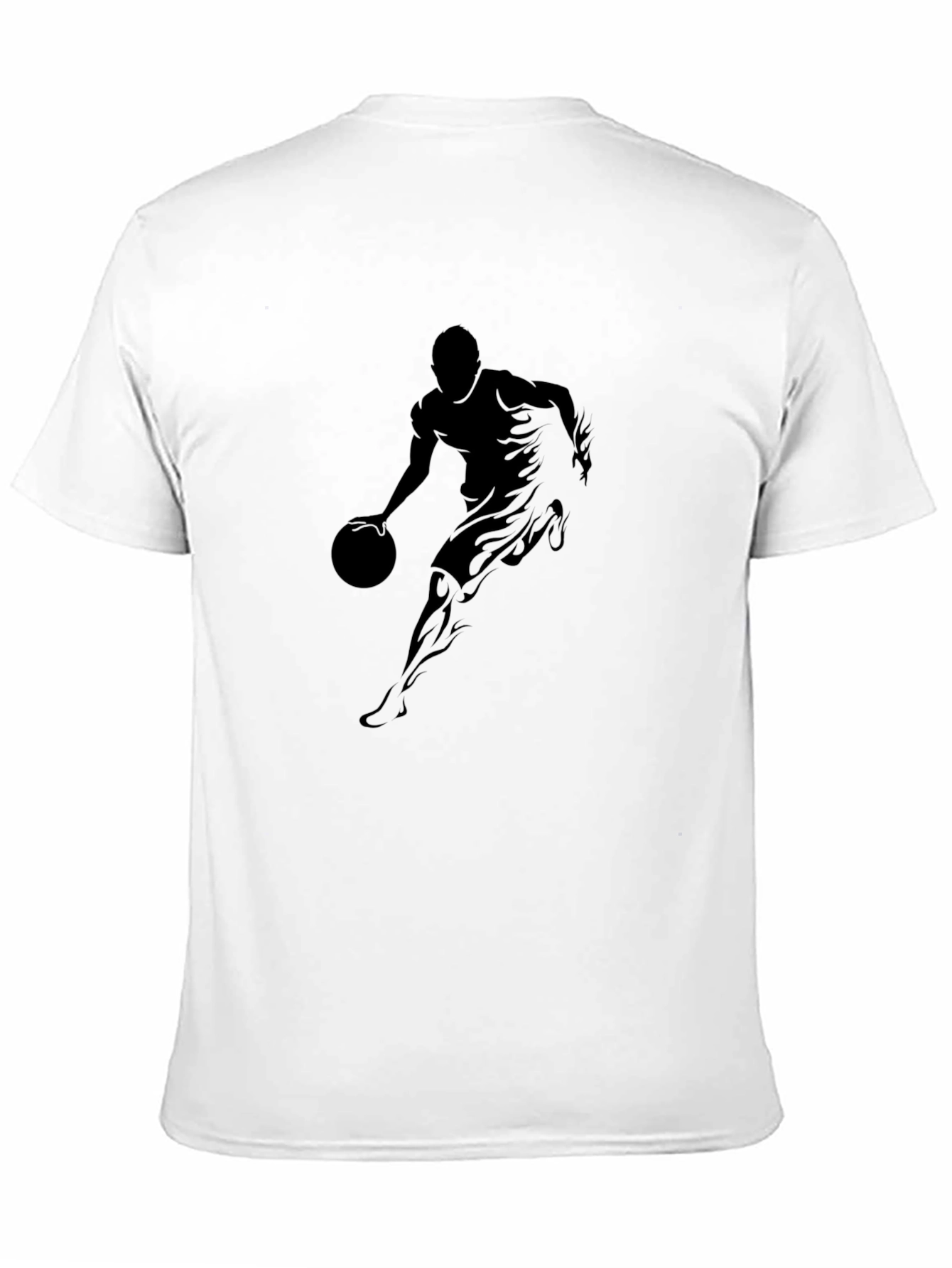 Basketball Player Graphic Tee - Black Cotton T-Shirt
