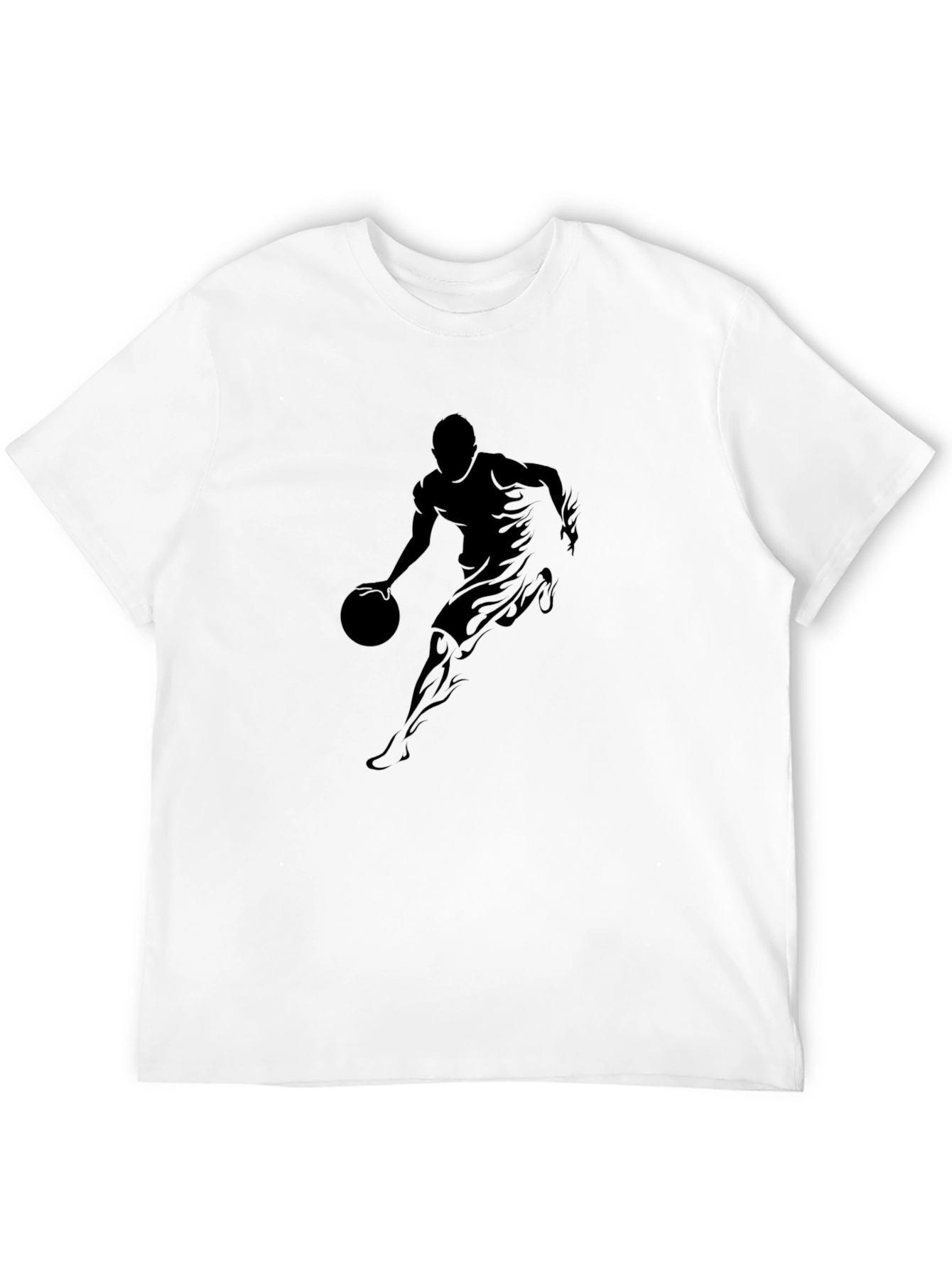 Basketball Player Graphic Tee - Black Cotton T-Shirt