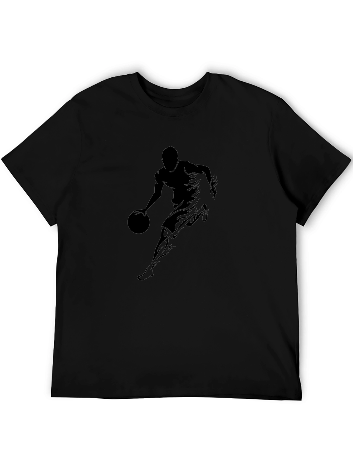 Basketball Player Graphic Tee - Black Cotton T-Shirt